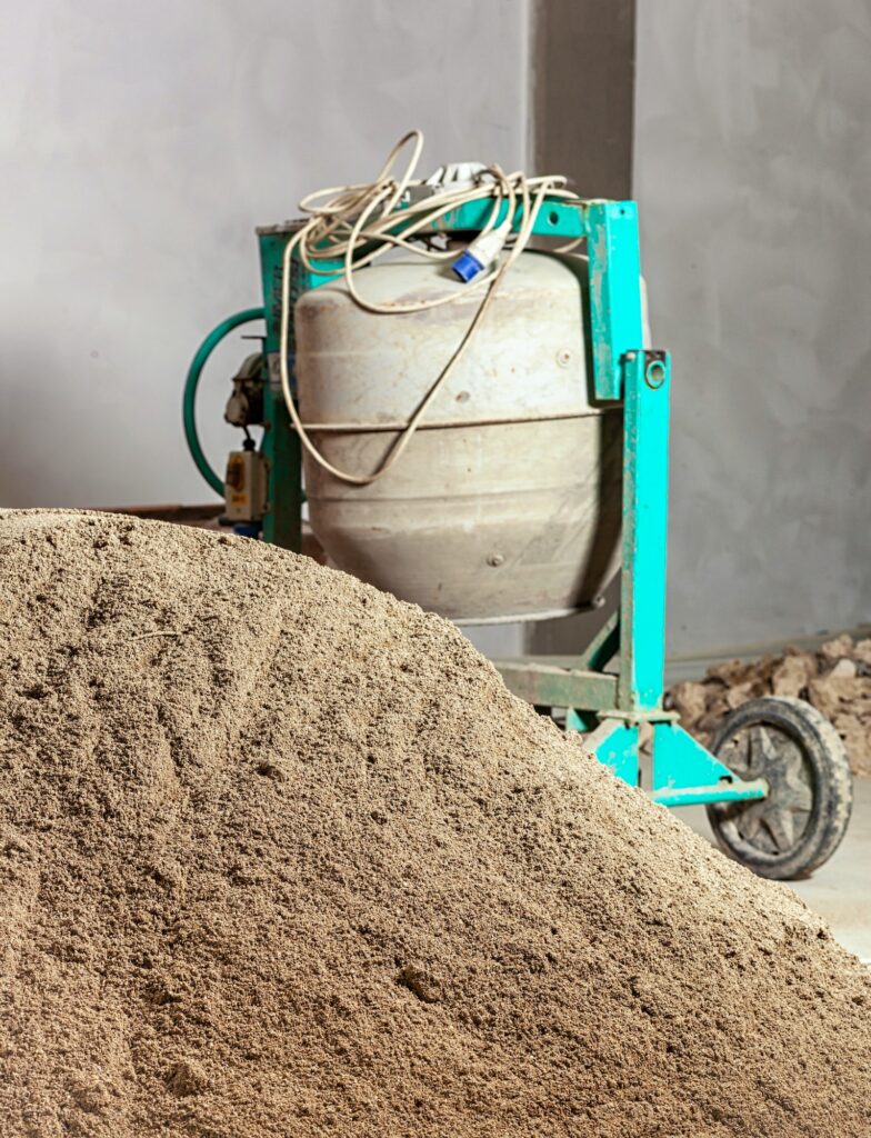 Industrial cement mixer machinery.